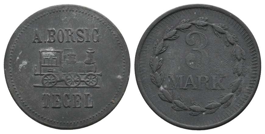  Österreich, A.Borsig Tegel, 3 Marke o.J., Zinn   