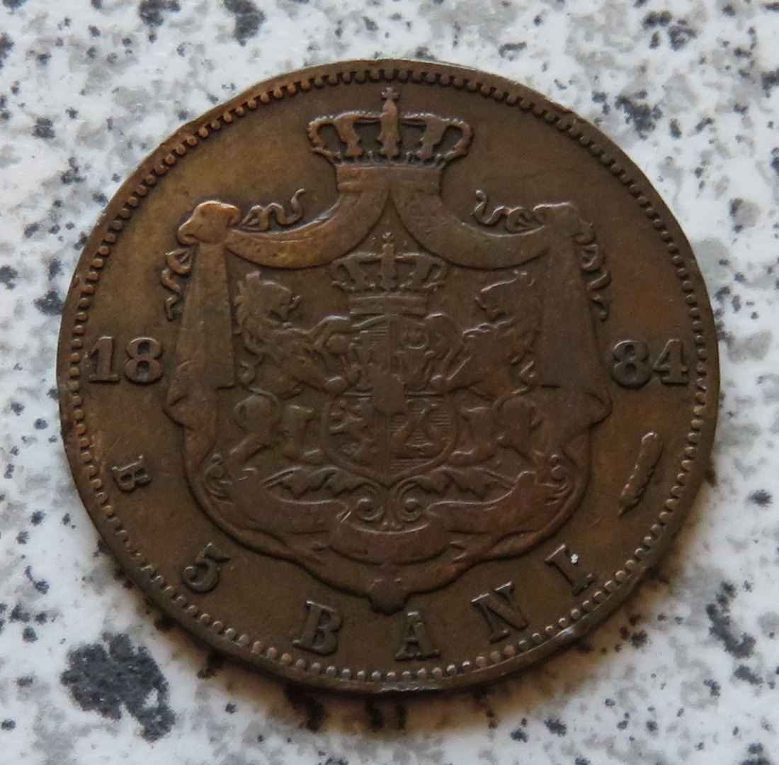  Rumänien 5 Bani 1884   