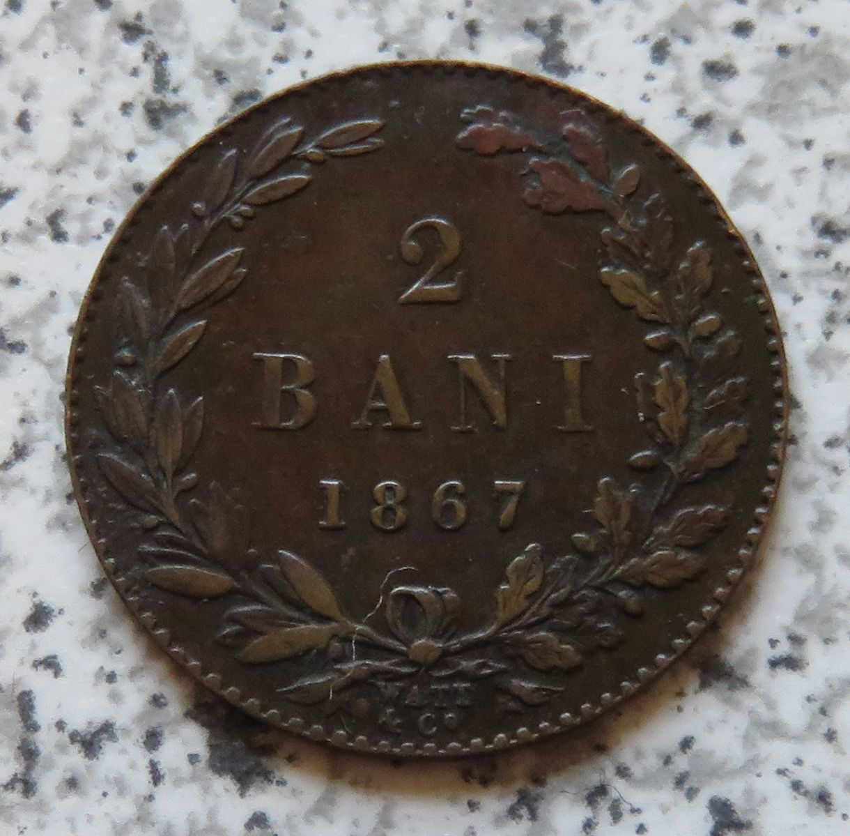  Rumänien 2 Bani 1867 Watt & Co   