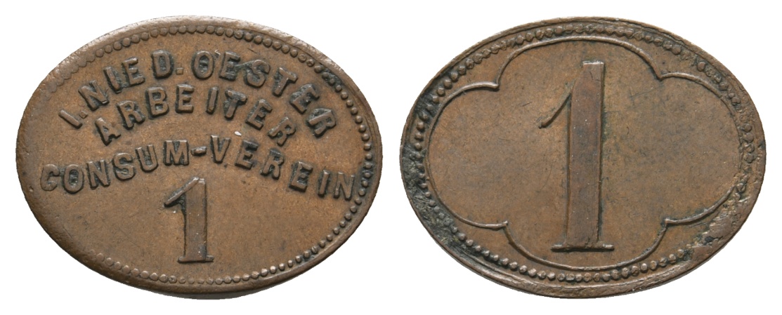  Österreich, Arbeiter Consum Verein; Notgeld, Kupfer   