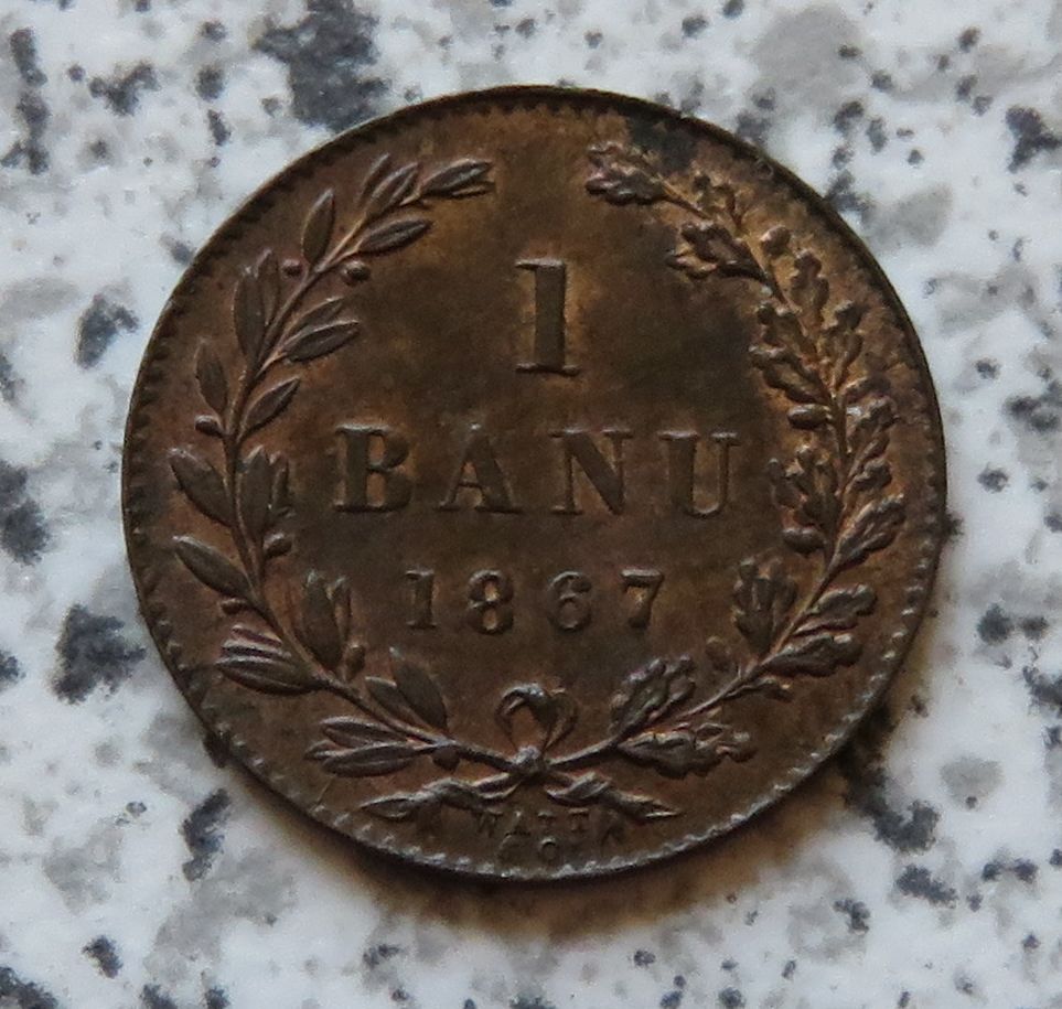  Rumänien 1 Banu 1867 Watt & Co.   