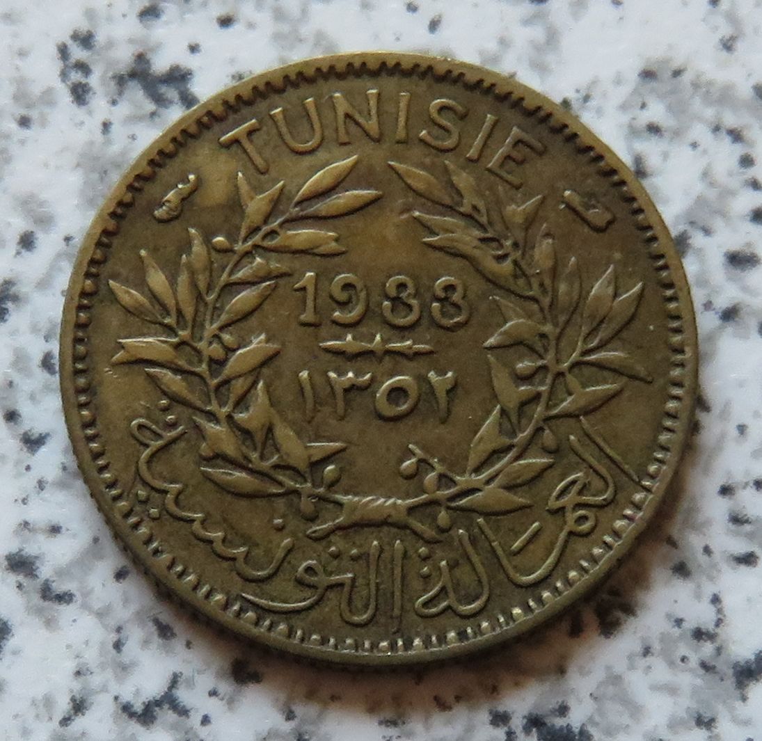  Tunesien 50 Centimes 1933, besseres Jahr   