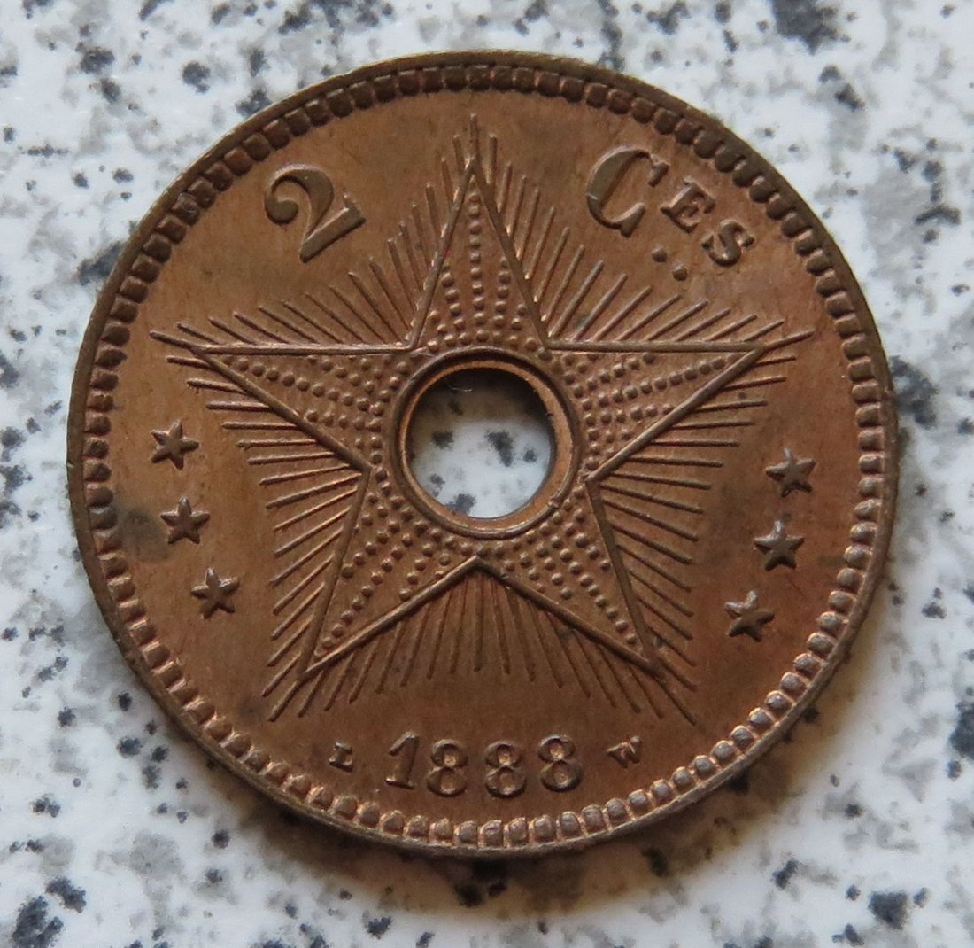  Belgisch Congo 2 Centimes 1888   