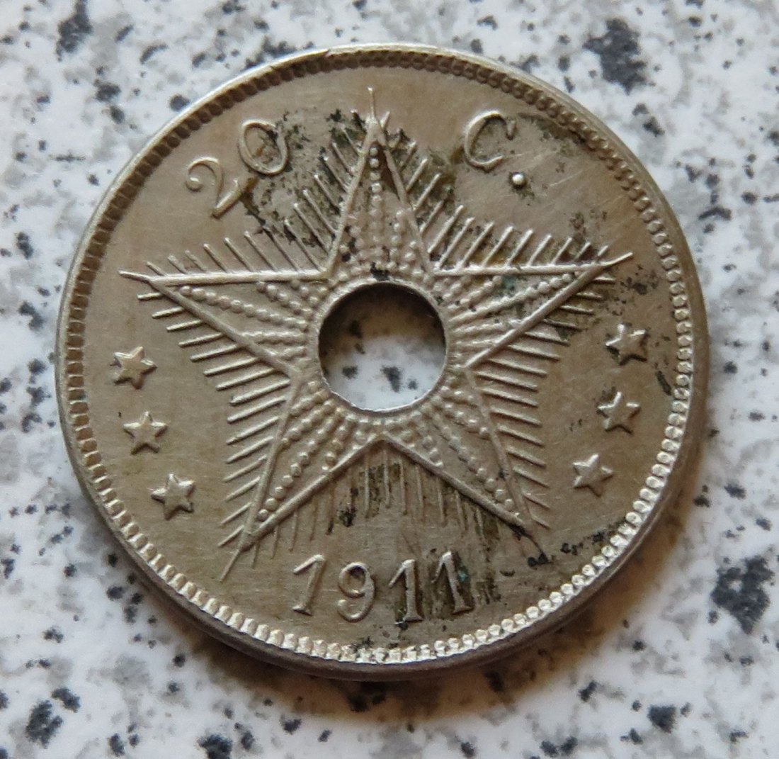  Belgisch Congo 20 Centimes 1911   