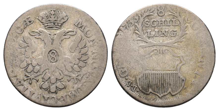  Altdeutschland; Lübeck Stadt; Schilling 1733   