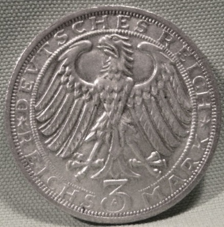  Weimar, 3 Mark 1928 A, Naumburg, J 333   