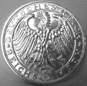  Weimar, 3 Mark 1928 D, Dürer, J 332   