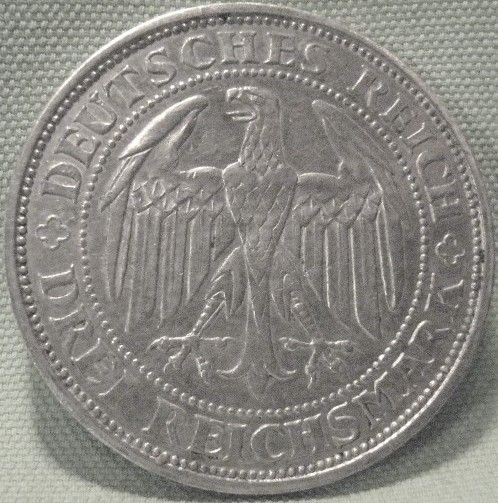  Weimar, 3 Mark 1929 E, Meissen, J 338   