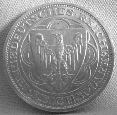  Weimar, 3 Mark 1931 A, Magdeburg, J 347   