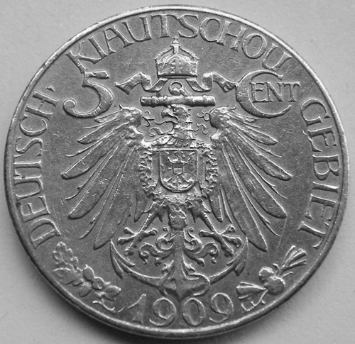  Kiautschou, 5 Cent 1909, J N729   