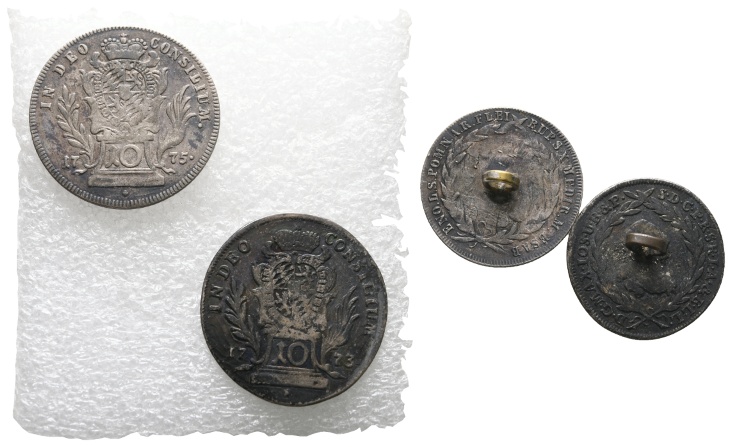  2 Knöpfe; 10 Kreuzer 1773 / 1775   