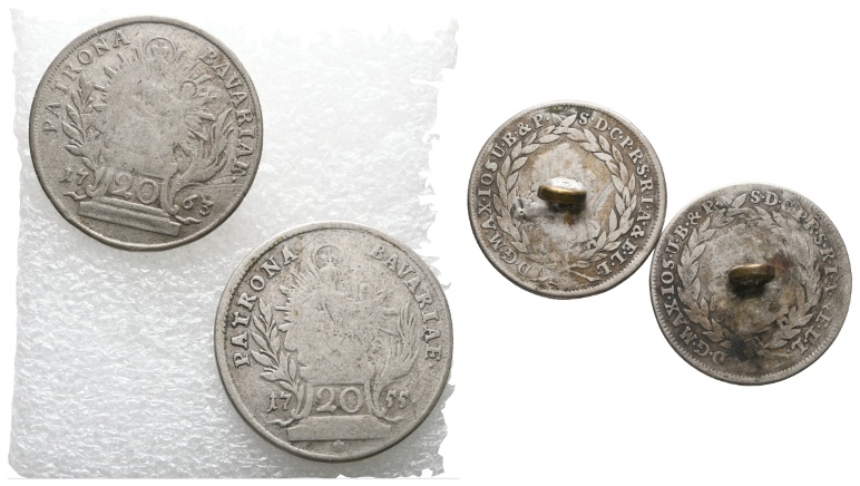  2 Knöpfe; 20 Kreuzer 1763 / 1755   