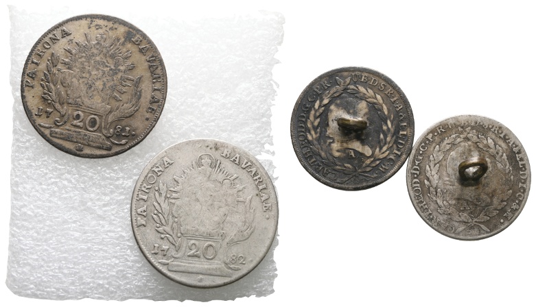  2 Knöpfe; 20 Kreuzer 1781 / 1782   