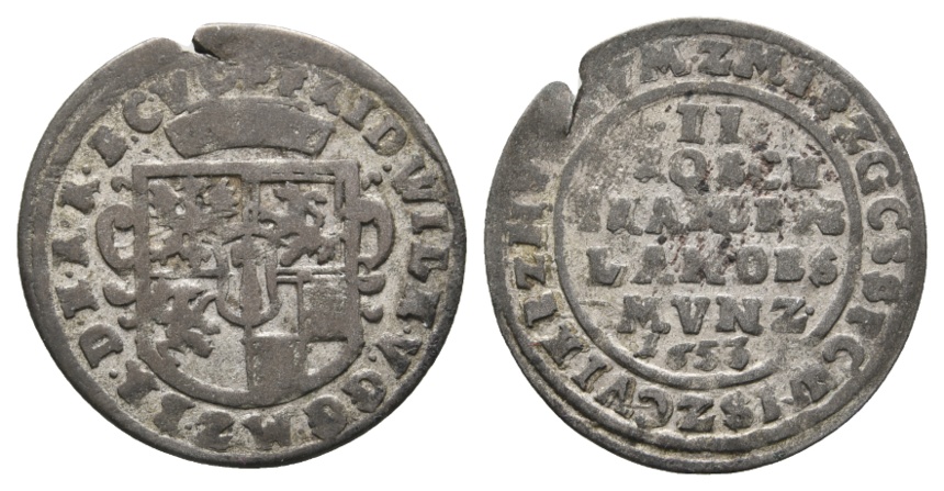  Altdeutschland; Kleinmünze 1653   