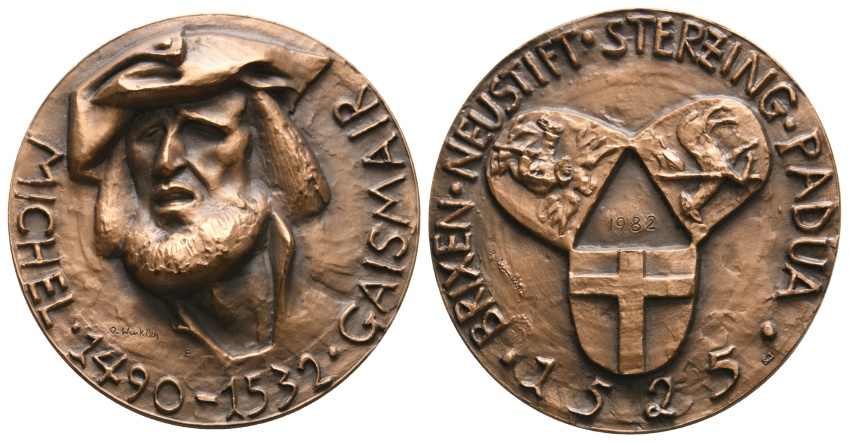  Medaille 1525; Michel Gaismair; Bronzeguß; 74,43 g; Ø 50,0 mm   
