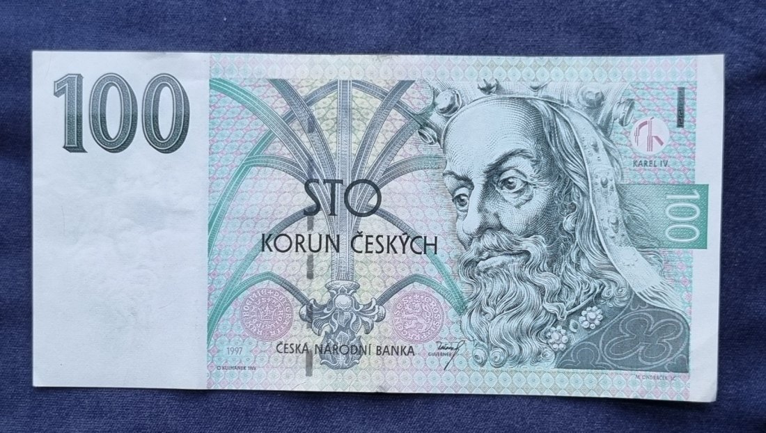  Tschechien, 100 Kronen, 1997, VZGL, Karel IV.(Karl IV.), Kaiser des Heiligen Römischen Reiches....   