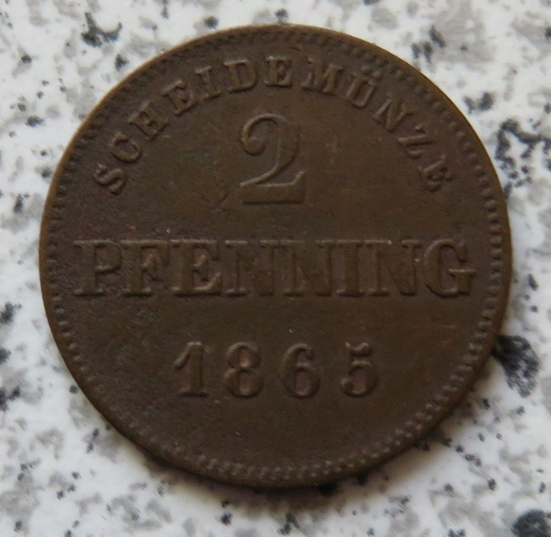  Bayern 2 Pfennig 1865   