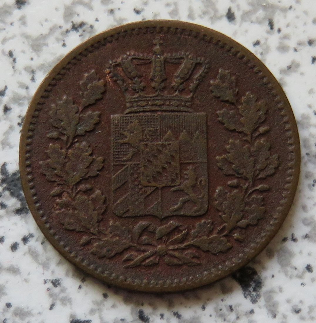  Bayern 2 Pfennig 1865   