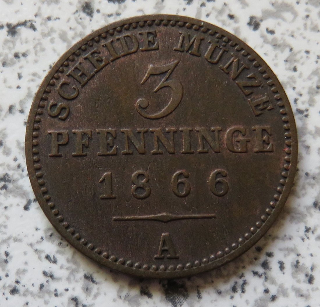 Preussen 3 Pfennig 1866 A   