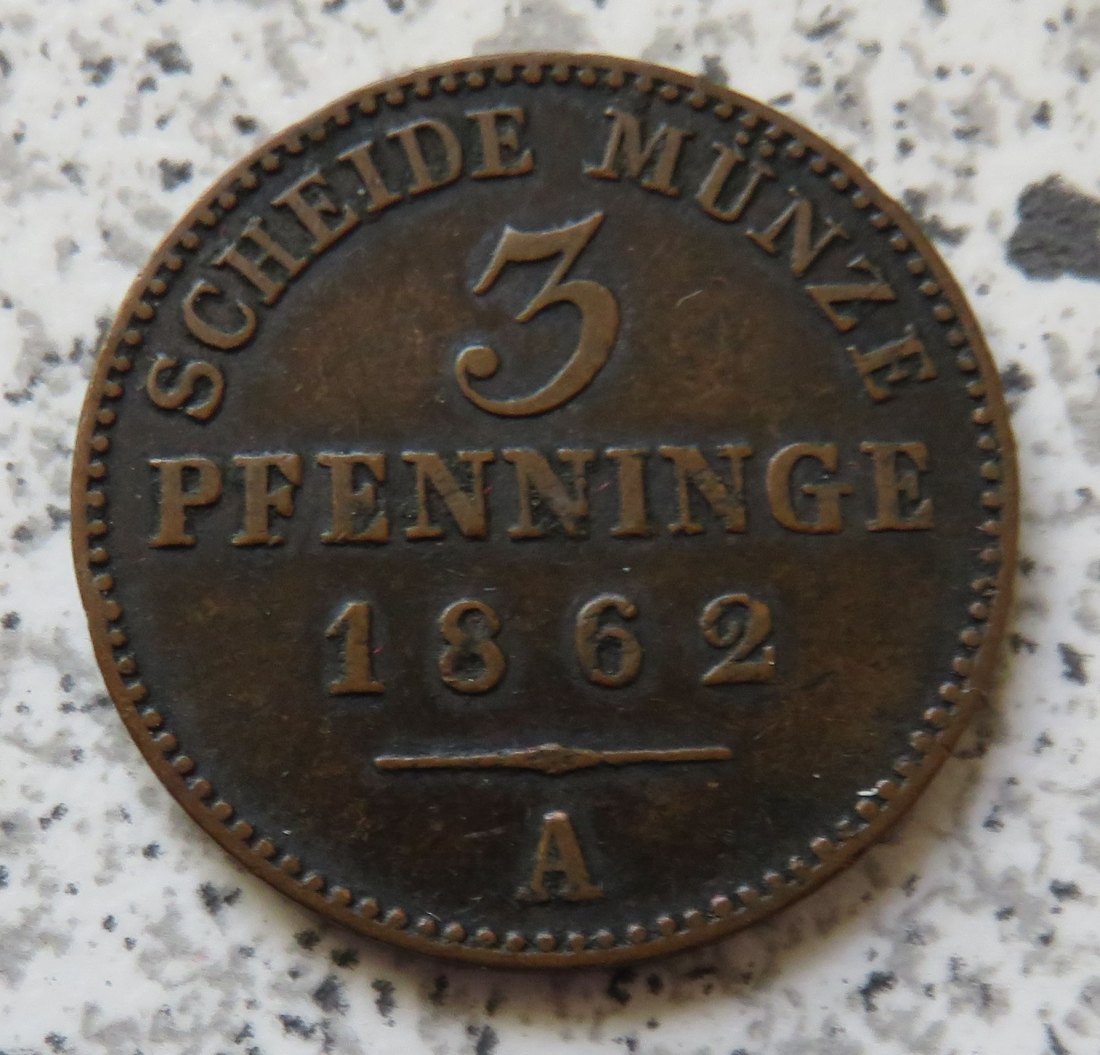  Preussen 3 Pfennig 1862 A   