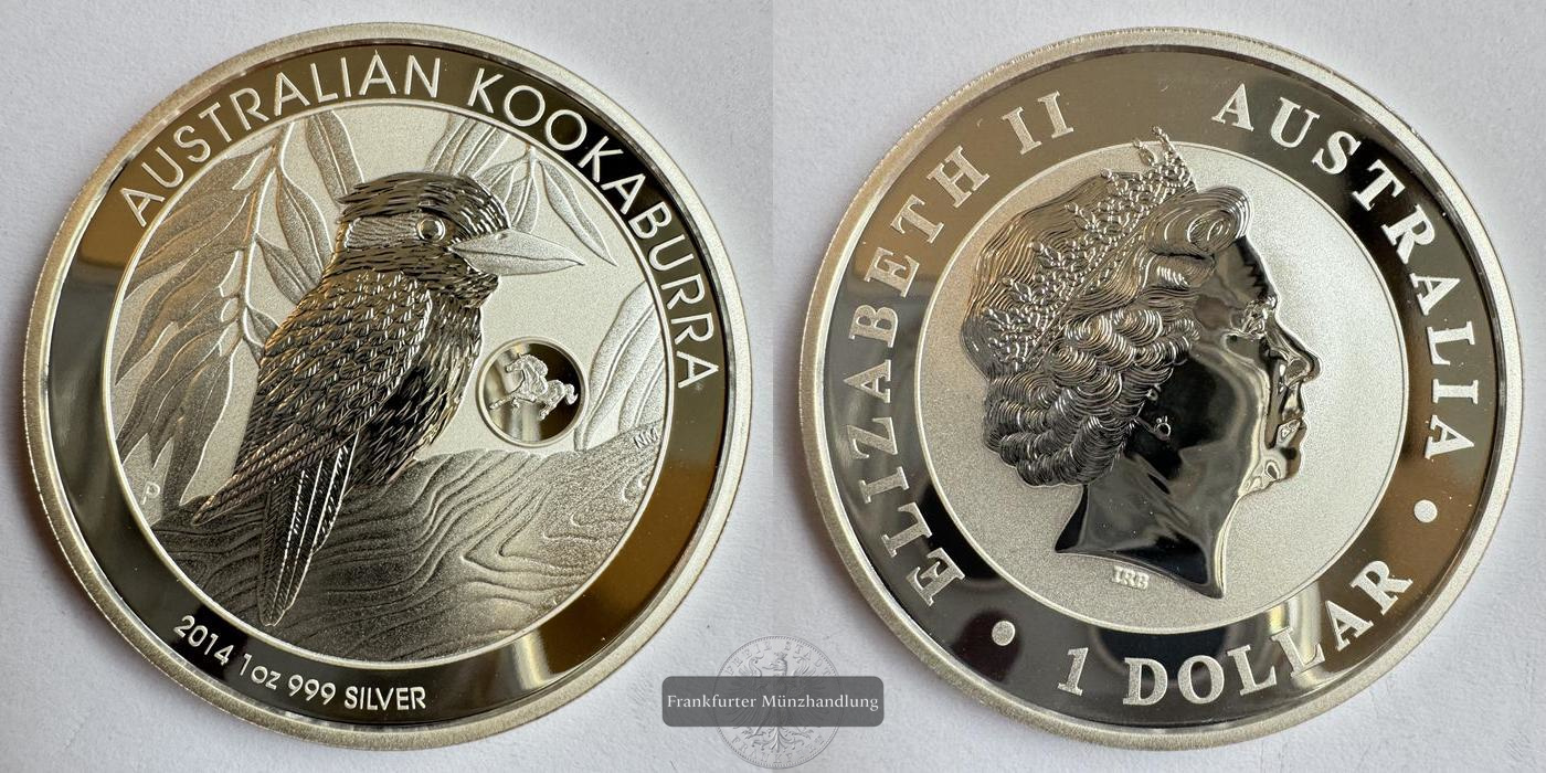  Australien 1 Dollar 2014  Kookaburra Horse Privy FM-Frankfurt KM#2117 Feinsilber: 31,07g   