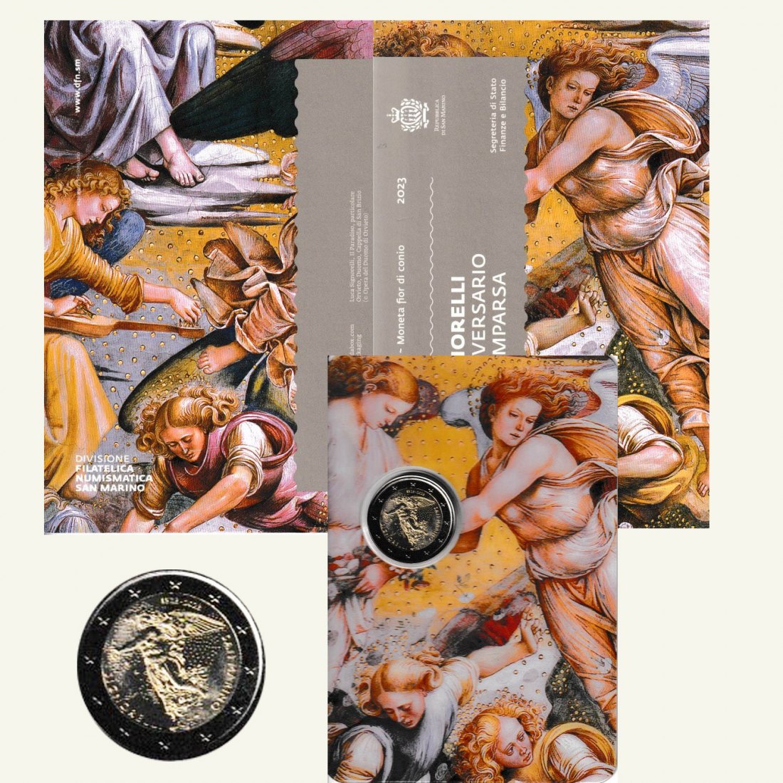  Offiz. 2-Euro-Sondermünze San Marino *500. Todestag von Luca Sigorelli* 2023 nur 56.000St!   