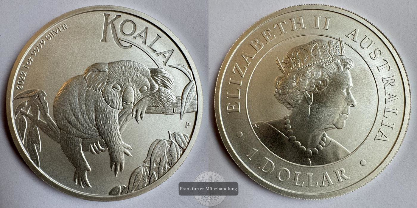  Australien 1 Dollar 2022 Koala  FM-Frankfurt Feinsilber: 31,1g   