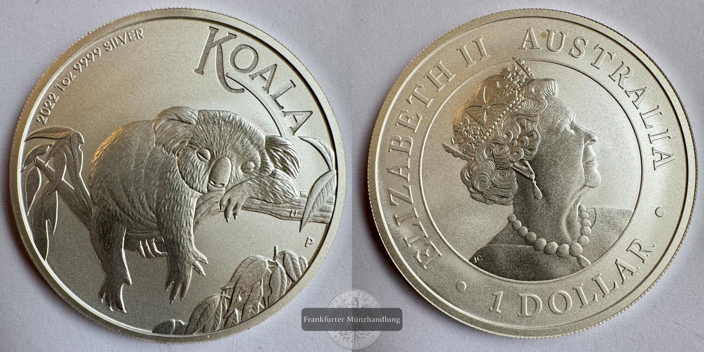  Australien 1 Dollar 2022 Koala  FM-Frankfurt Feinsilber: 31,1g   
