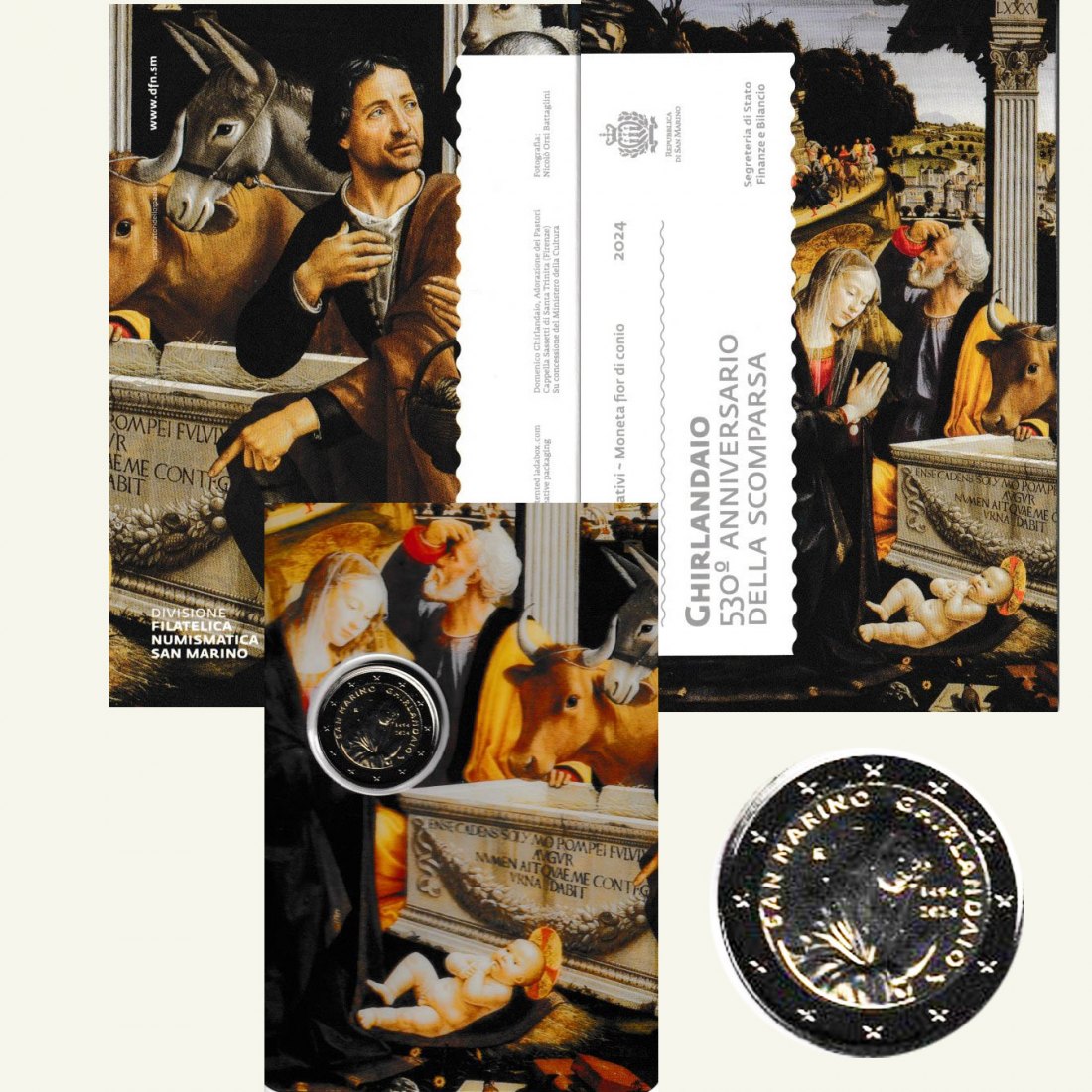  Offiz. 2-Euro-Sondermünze San Marino *530. Todestag von Ghirlandaio* 2024 nur 56.000St!   