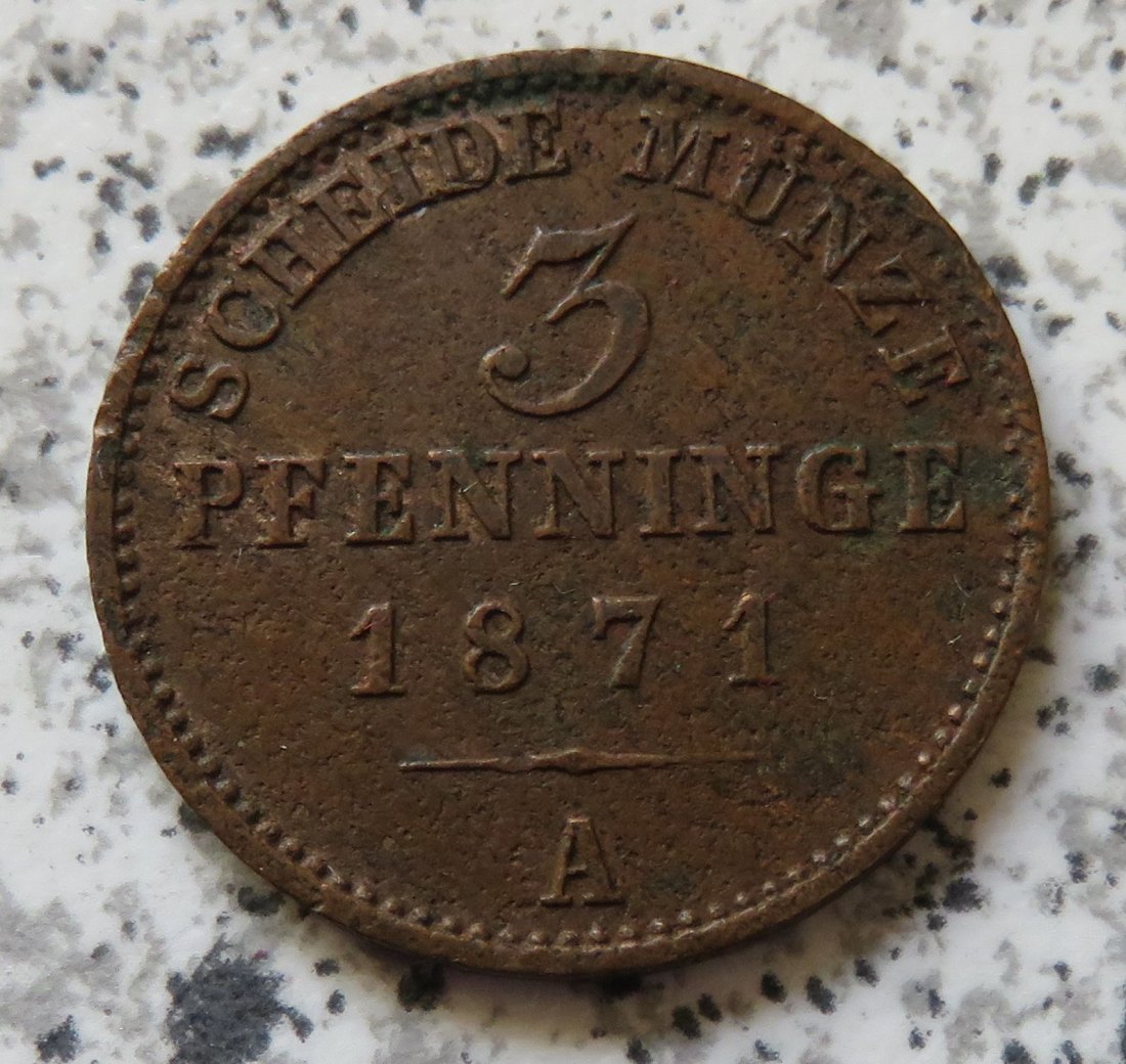  Preussen 3 Pfennig 1871 A   