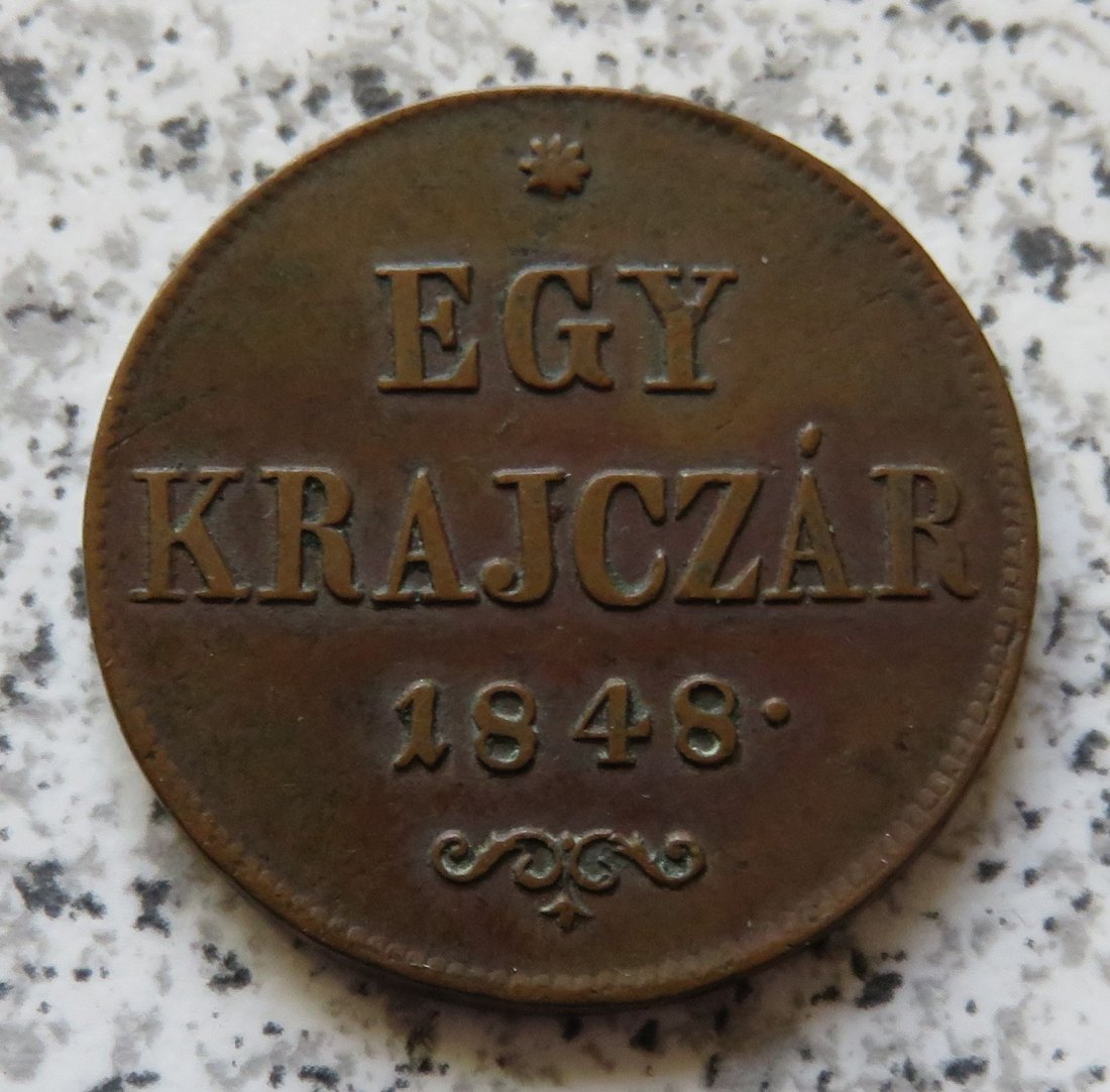  Ungarn Egy Krajczar 1848 / Ungarn 1 Kreuzer 1848   