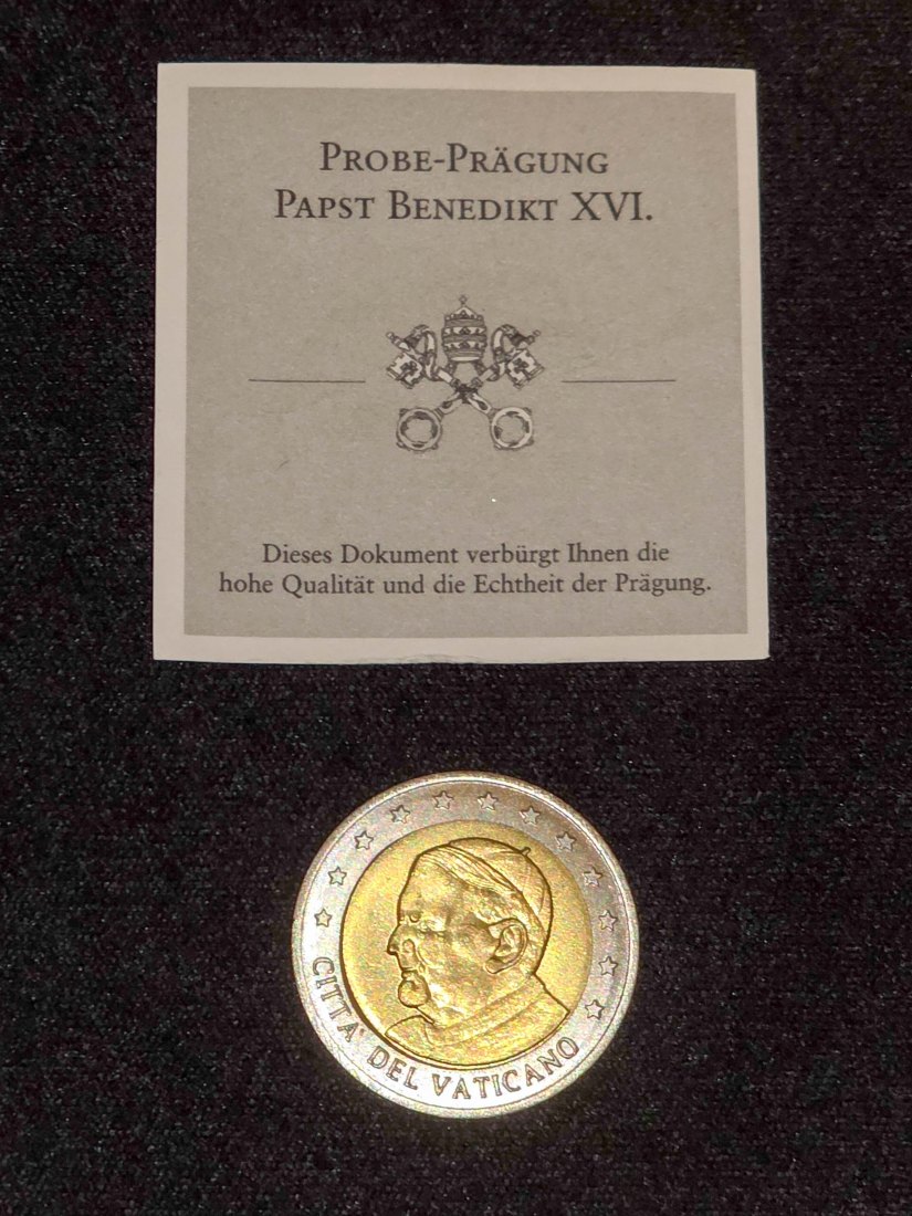  Vatikan 2005 Probeprägung Papst Benedikt XVI - bankfrisch   