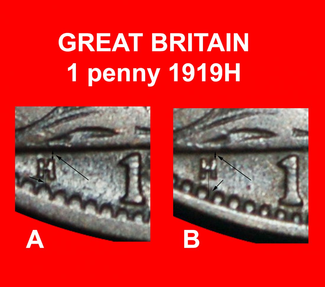  Ⰿ MISTRESS OF SEAS: GREAT BRITAIN ★ PENNY 1919H 2 DISCOVERY COINS! GEORGE V★LOW START! ★ NO RESERVE!   