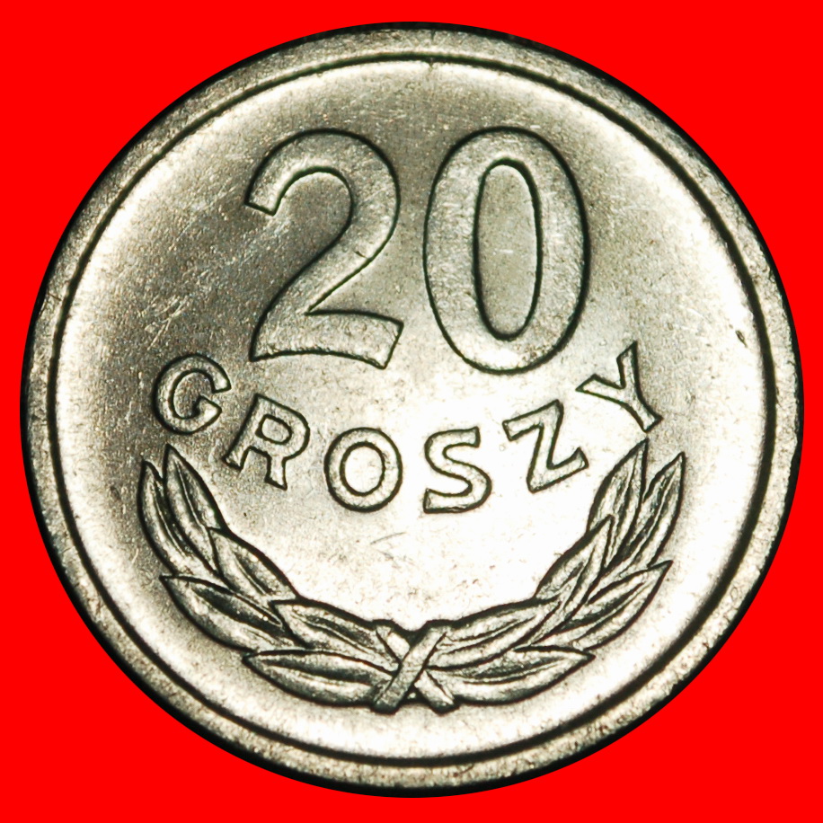 Ⰿ SOCIALIST STARS ON EAGLE (1957-1985): POLAND★20 GROSZES 1968! TYPE I! UNC★LOW START! ★ NO RESERVE!