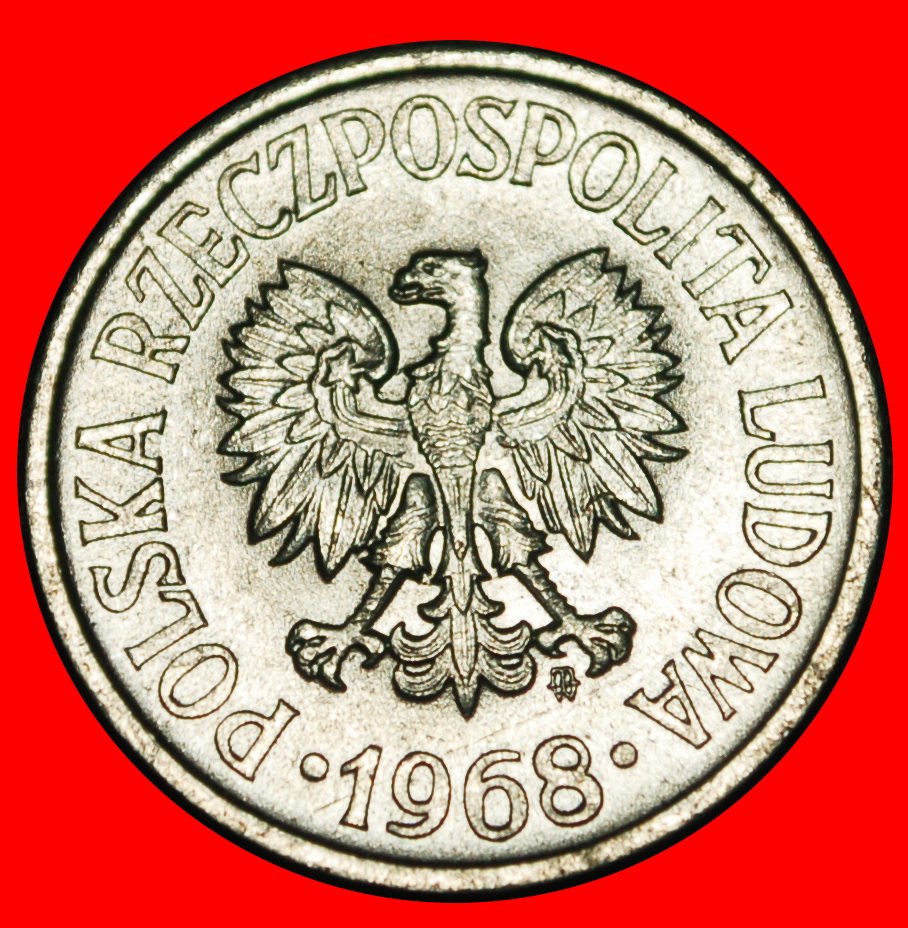  Ⰿ SOCIALIST STARS ON EAGLE (1957-1985): POLAND★20 GROSZES 1968! TYPE I! UNC★LOW START! ★ NO RESERVE!   