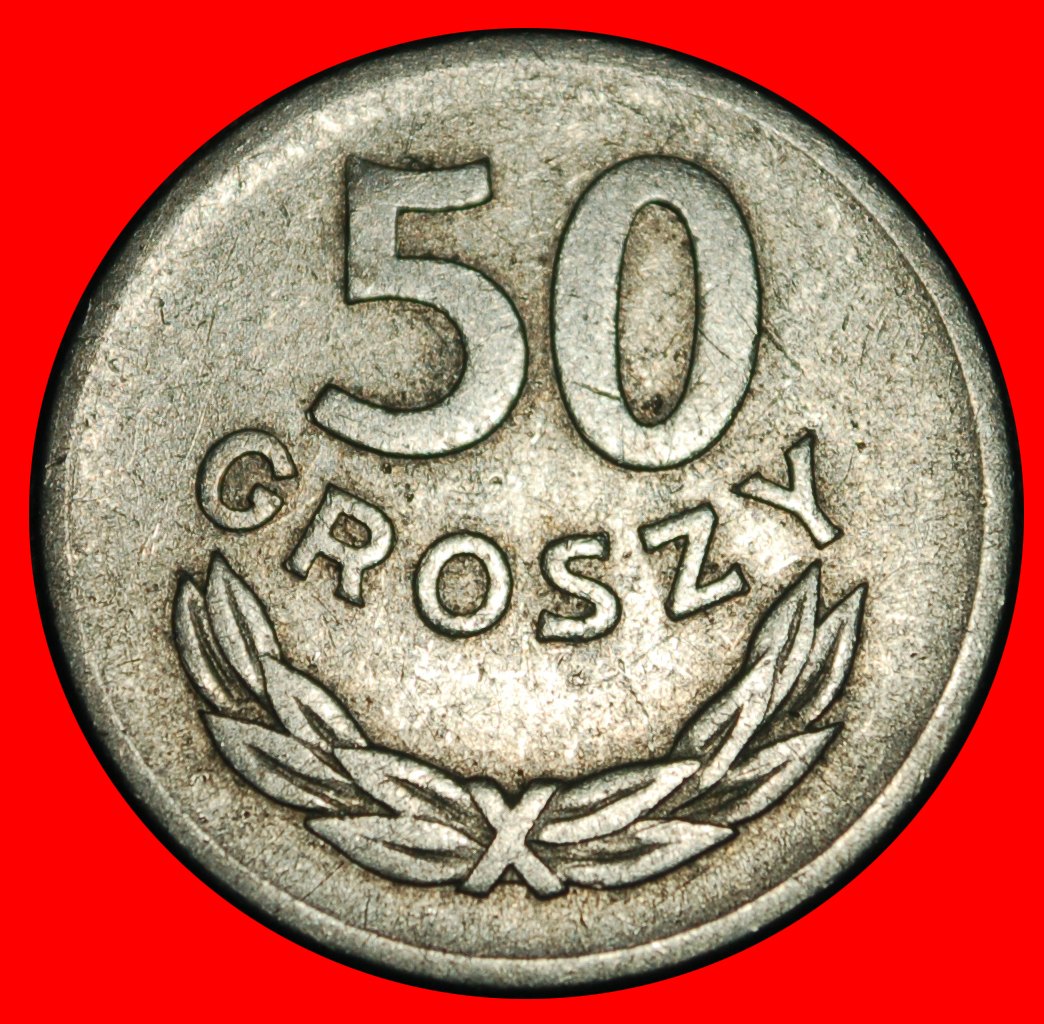  Ⰿ SOCIALIST STARS ON EAGLE (1957-1985): POLAND ★ 50 GROSZES 1957! DIES I A!★LOW START! ★ NO RESERVE!   