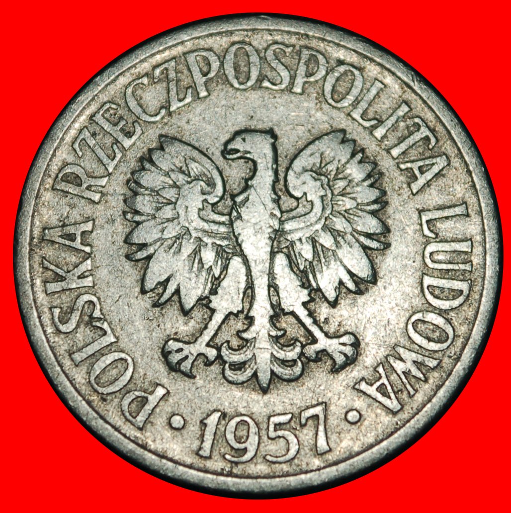  Ⰿ SOCIALIST STARS ON EAGLE (1957-1985): POLAND ★ 50 GROSZES 1957! DIES I A!★LOW START! ★ NO RESERVE!   