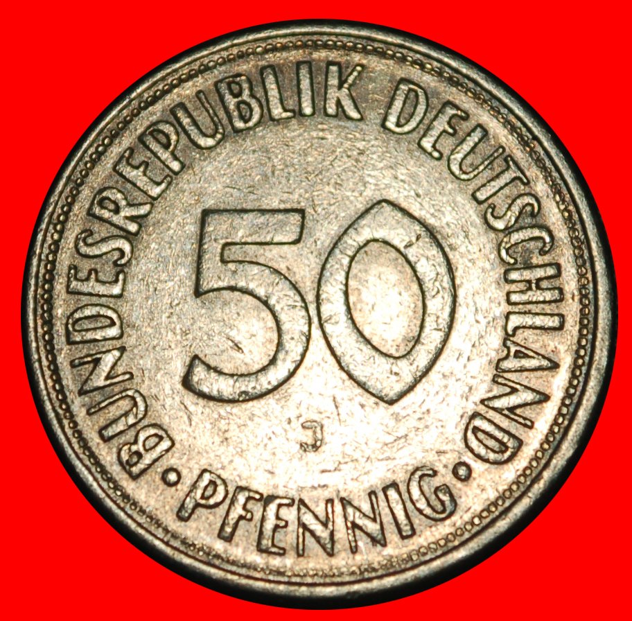 Ⰿ NOT COMMUNIST TYPE (1949-2001): GERMANY★50 PFENNIGS 1970J HAMBURG! I1 C r★LOW START! ★ NO RESERVE!