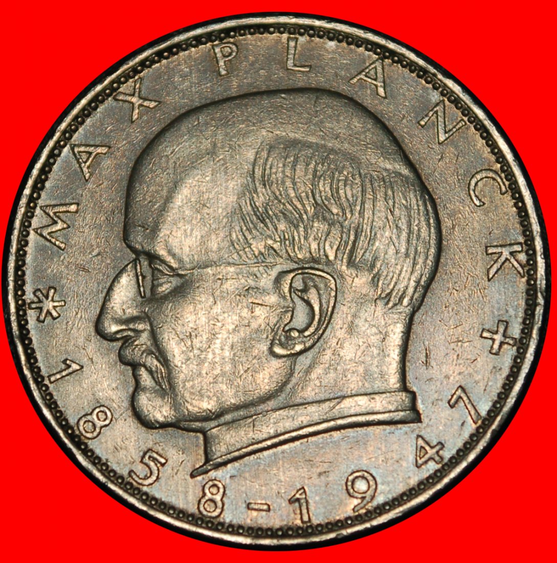  Ⰿ NOBEL PRIZE LAUREATE 1918: GERMANY ★ 2 MARKS 1960J MAX PLANCK (1858-1947)★LOW START! ★ NO RESERVE!   