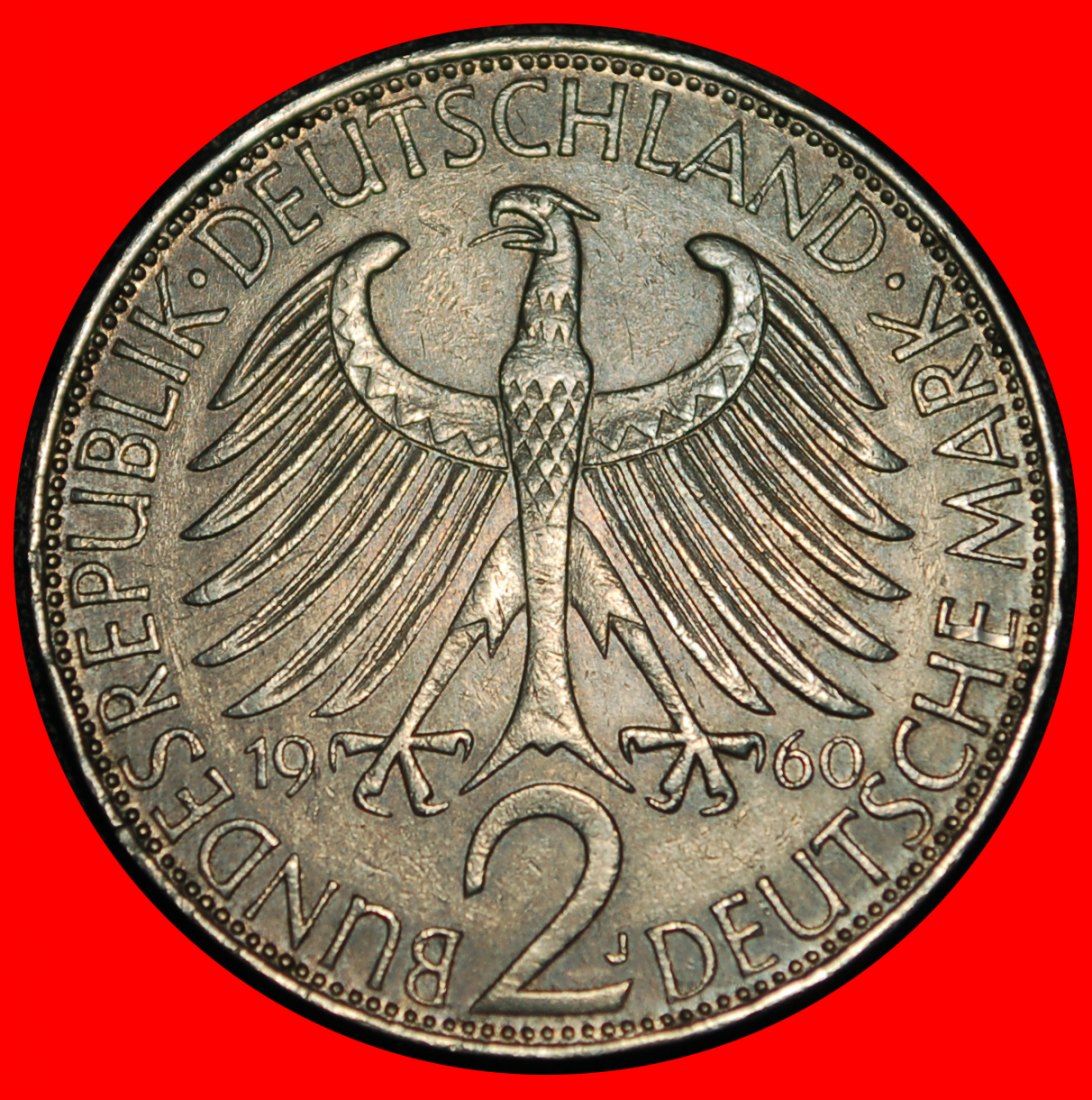  Ⰿ NOBEL PRIZE LAUREATE 1918: GERMANY ★ 2 MARKS 1960J MAX PLANCK (1858-1947)★LOW START! ★ NO RESERVE!   