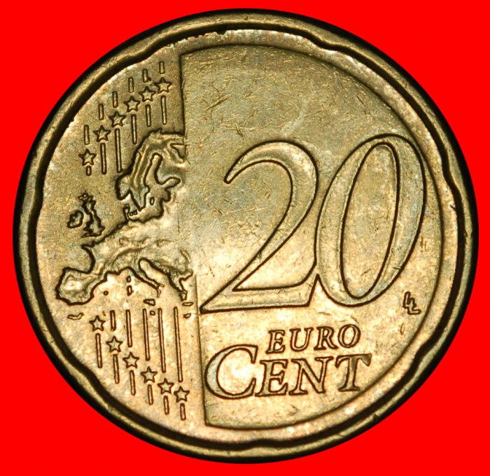  Ⰿ NORDIC GOLD (2007-2025): GERMANY★20 EURO CENTS 2019D BAVARIA SPANISH ROSE★LOW START! ★ NO RESERVE!   