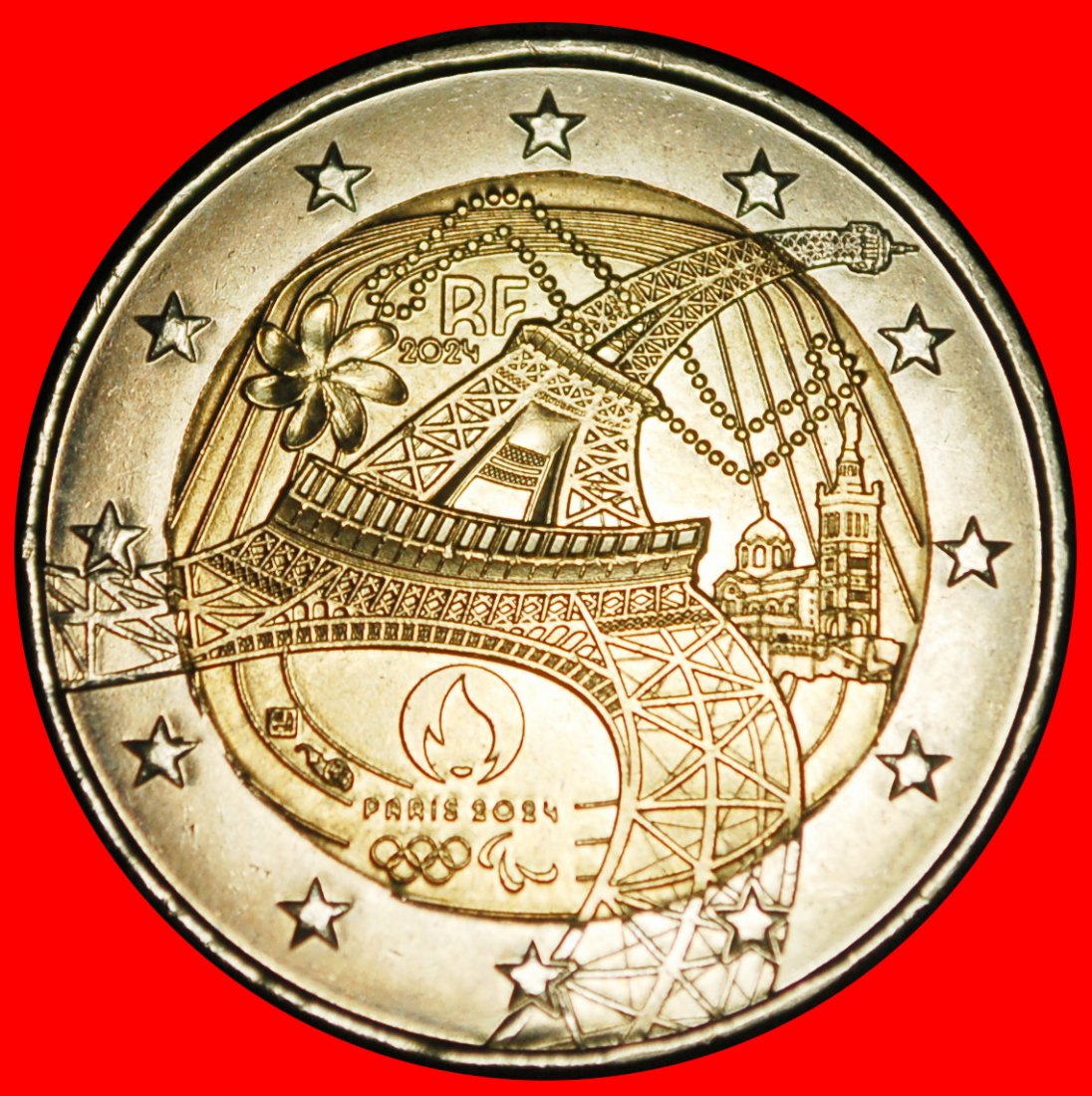  Ⰿ OLYMPICS 1924: FRANCE ★ 2 EUROS 2024 I r1! FRENCH POLYNESIA UNC★LOW START! ★ NO RESERVE!   