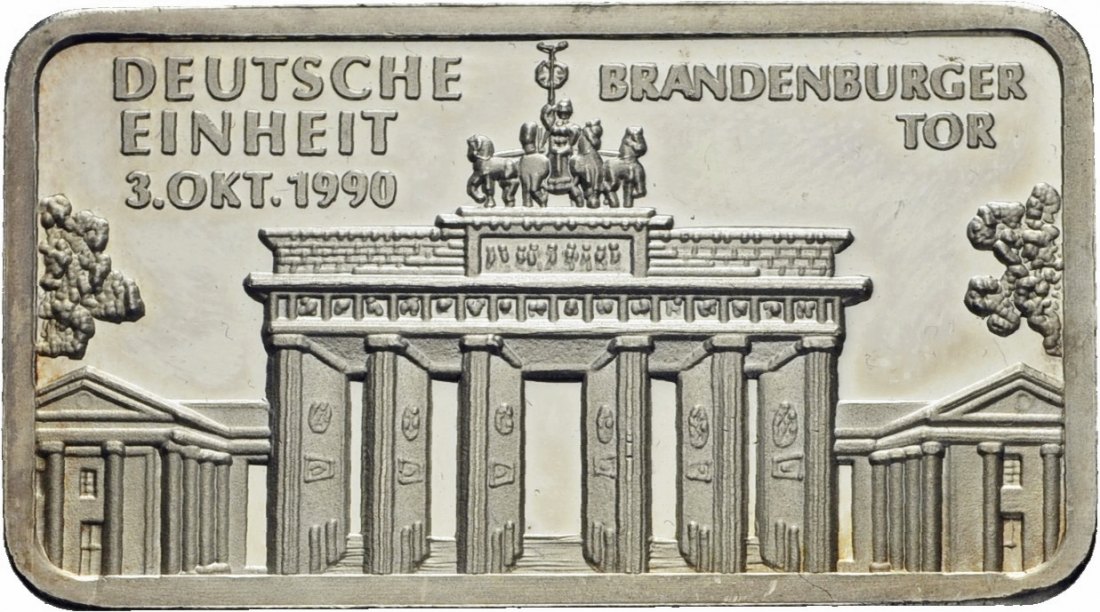  Heraeus 1 Unze Silber Barren 30,92 g Feinsilber 999 Deutsche Einheit 3. Oktober 1990   