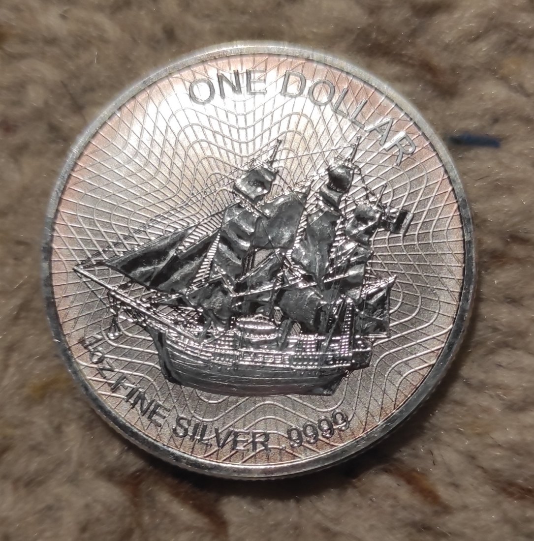  Cook Island 1 Dollar SILBER HMS Bounty   