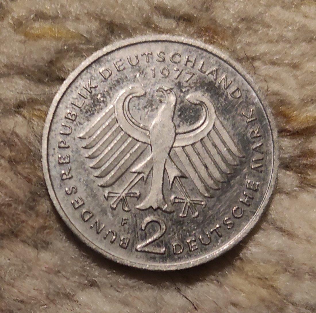  Deutschland 2 Mark 1977 F. Theodor Heuss   