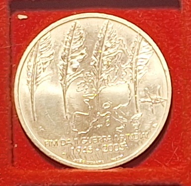  Portugal,8 Euro, 2005, 60. Jahrestag Ende des II. Weltkrieg - Silber   