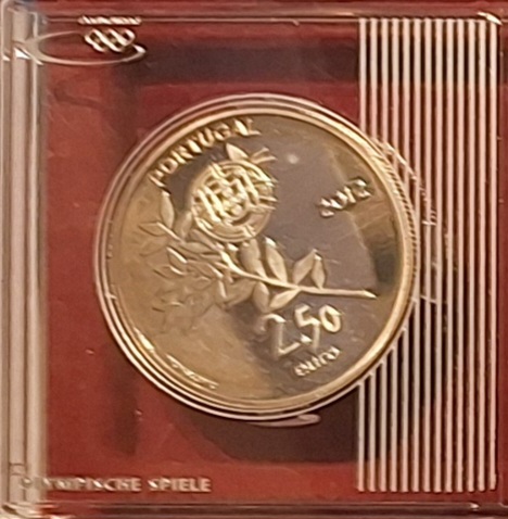  Portugal,2,50 Euro, 2012, Olympische Spiele London 2012 - Silber gekapselt   