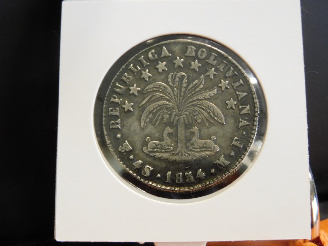  BOLIVIA 4 SOLES 1854.GRADE-PLEASE SEE PHOTOS.   
