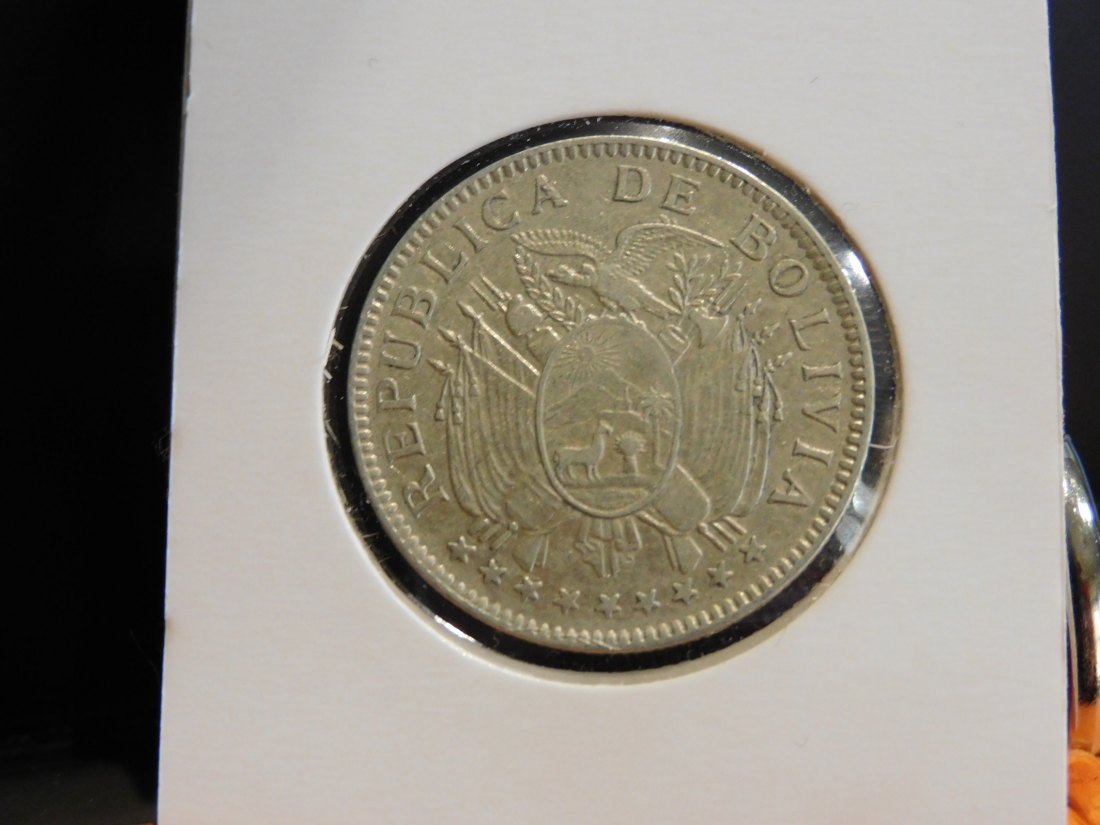  BOLIVIA 50 CENTAVOS 1909.GRADE-PLEASE SEE PHOTOS.   