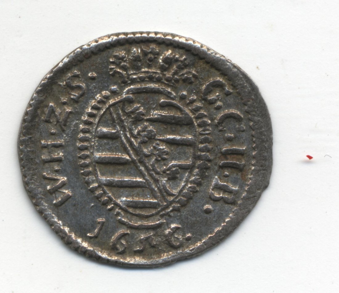  Sachsen Neu Weimar 3 Pfennig 1656 Schlossbau   